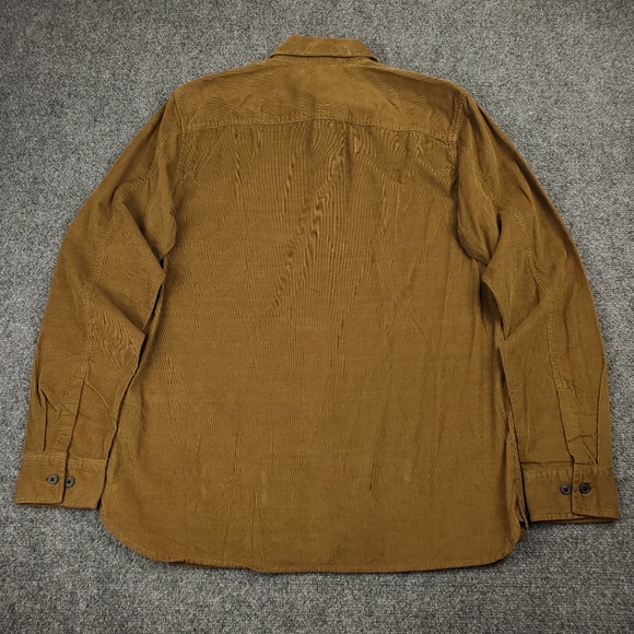Selected Homme Corduroy Shirt Mens 16.5 Large Brown Button Up Organic Cotton - Picture 3 of 10